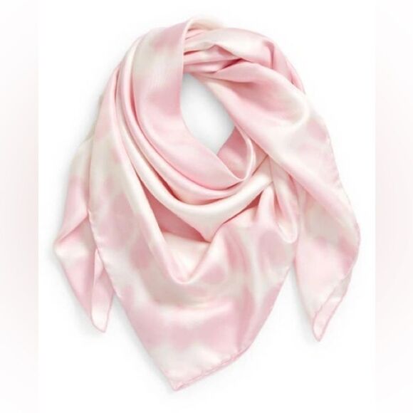 Givenchy Heart Logo Tie Dye Silk Scarf Pink - Picture 1 of 5